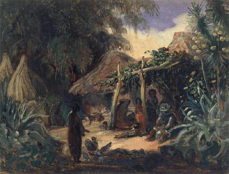 Johann Moritz Rugendas Indian Hut in the Village of Jalcomulco Norge oil painting art